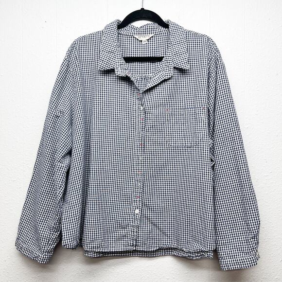 BUYKUD Tops - Buykud Linen Cotton Gingham Print Shirt Womens 2XL Breathable Casual Workwear